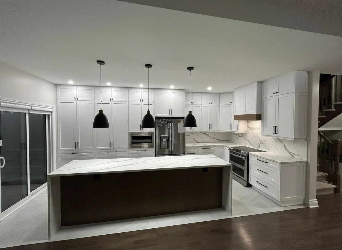 Finished custom kitchen with premium cabinetry